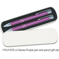 JJ Series Pen and Pencil Gift Set in Tin Gift Box - Purple